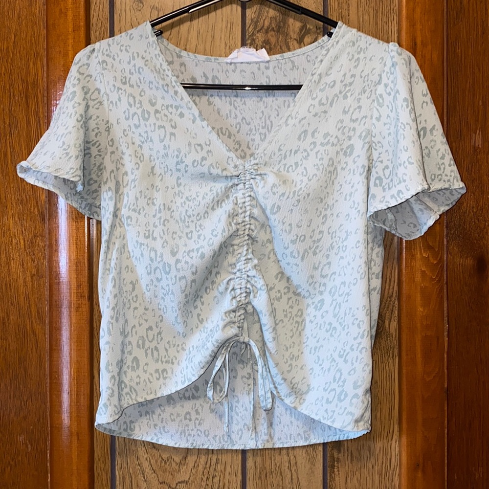 Green Leopard Print crop top